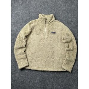 Womens Fleece Patagonia Beige Quarter Zip Pullover, Size M